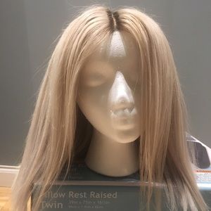 Blond Grey Human Hair Wig